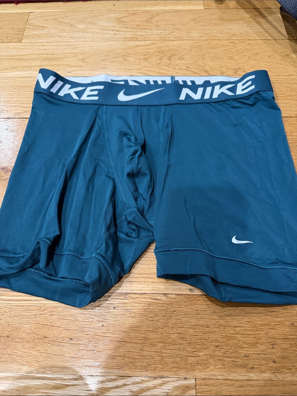 Nike Men’s Teal Boxer Briefs with White Logo
